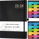 Planner 2023-2024 - 2023-2024 Academic Weekly Monthly Planner, July 2023 - June 2024, 8.5" x 11", Leather Cover with Thick Paper, Back Pocket with Notes Pages - Rose Gold